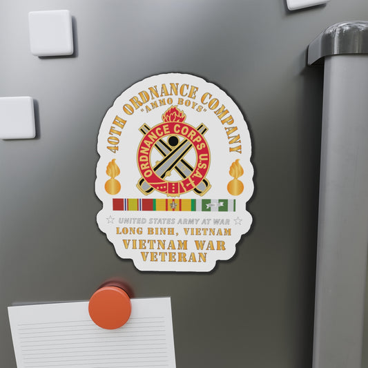 Die-Cut Magnets -SSI 40th Ordnance Company - ORD Emblem - Ammo Boys - Long Binh, Vietnam Vet w VN SVC X 300