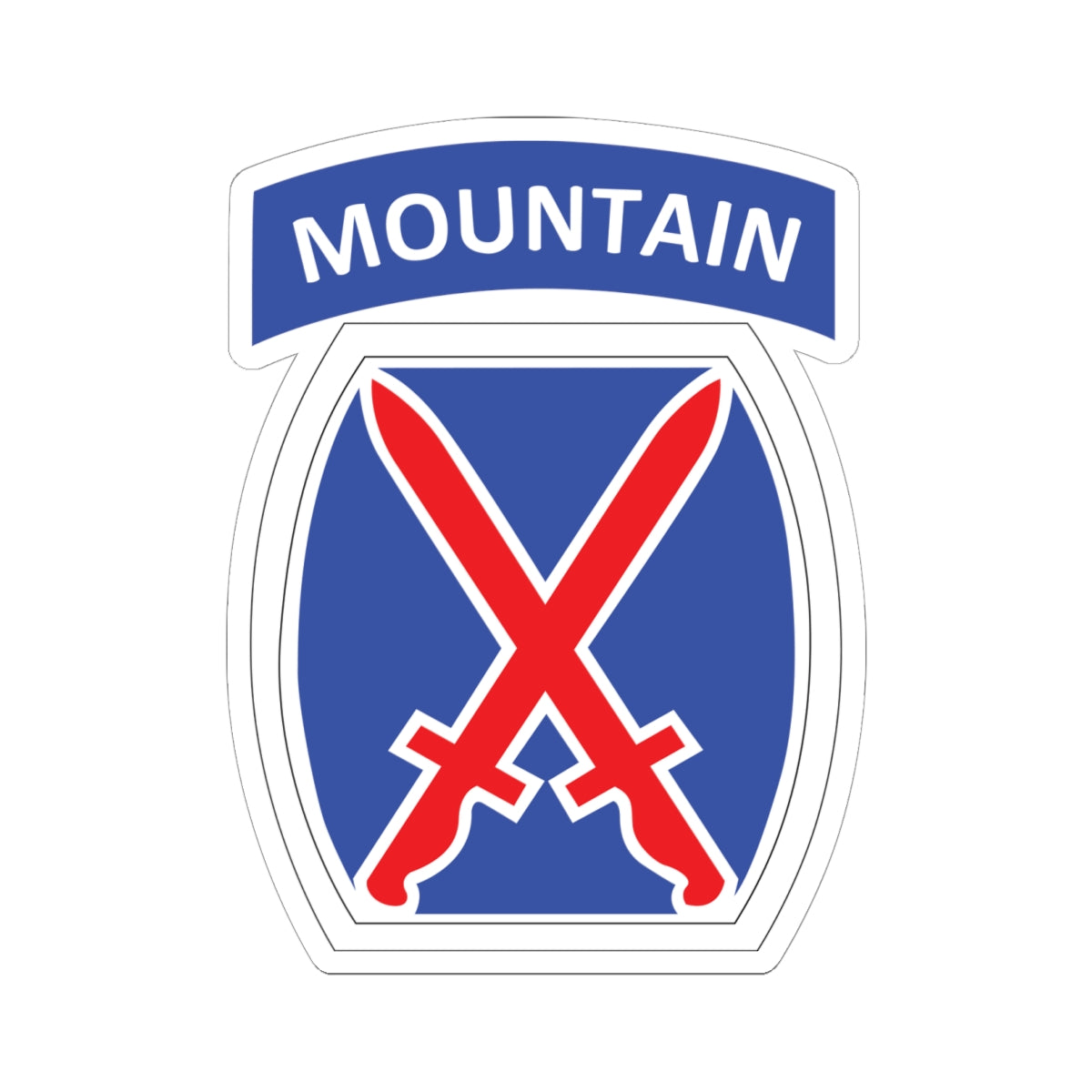 Kiss-Cut Stickers - DUI - 10th Infantry Division X 300