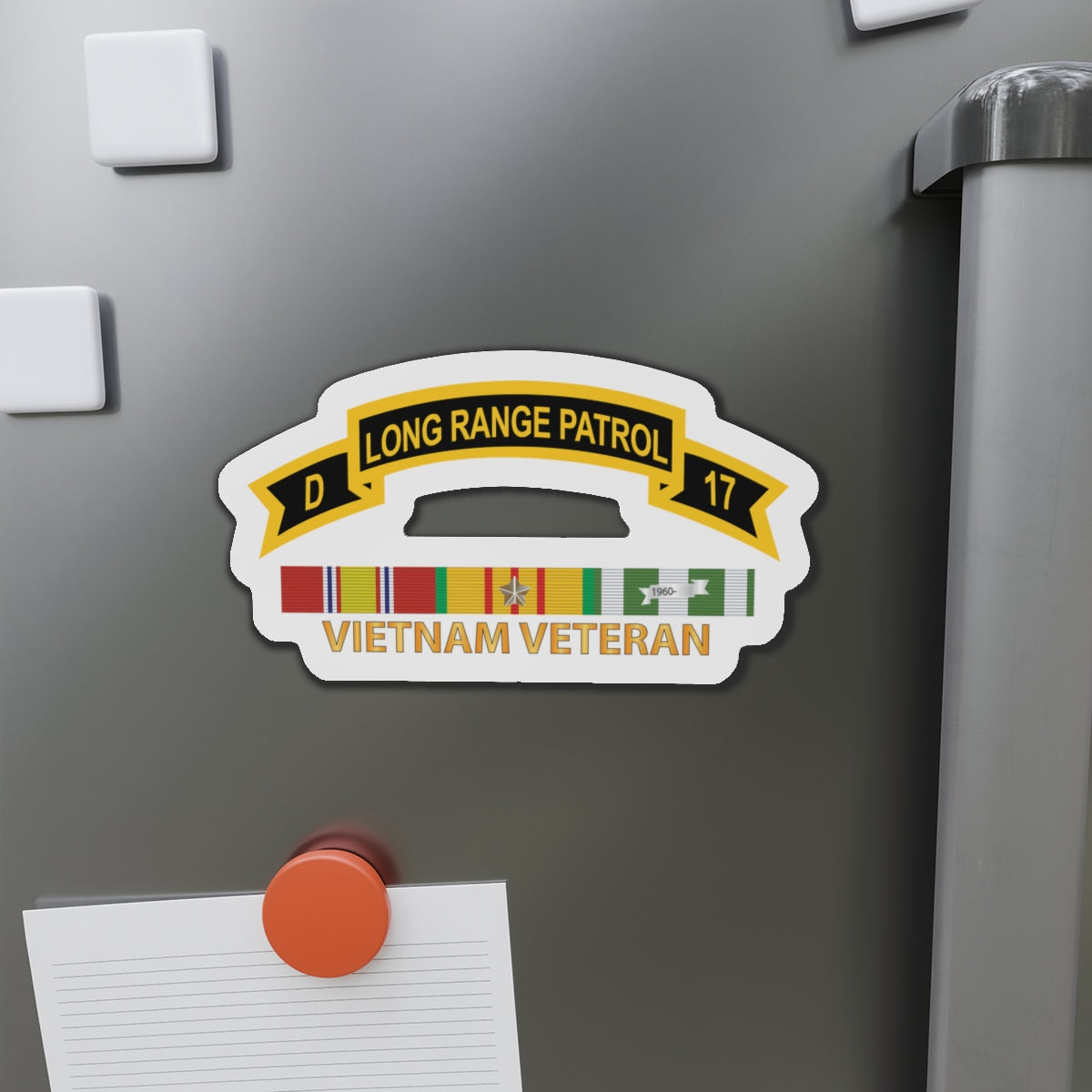 Die-Cut Magnets - Army - Troop D 17th Cav Long Range Patrol Vietnam Vet w VN SVC X 300