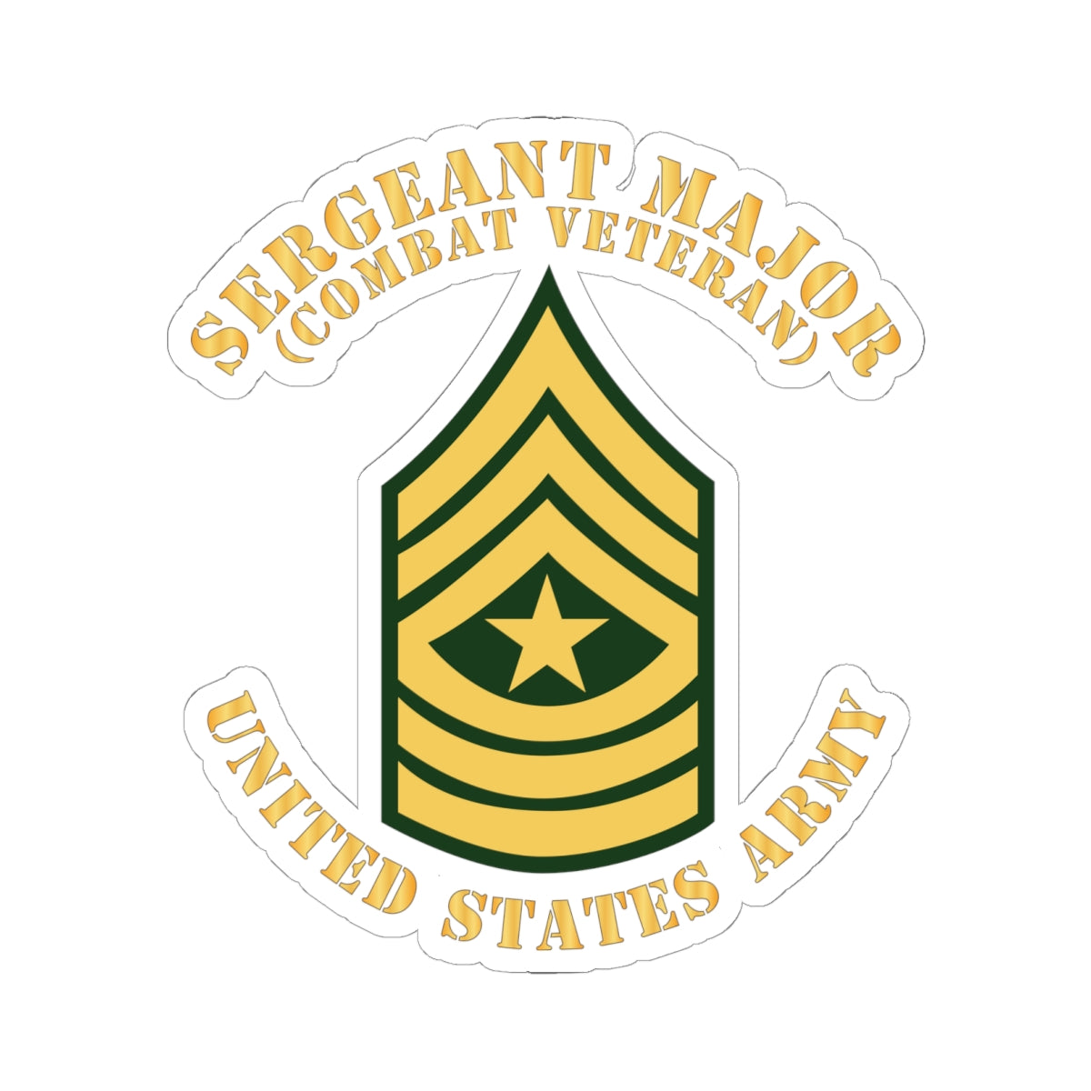 Kiss-Cut Stickers - Army - Sergeant Major - SGM - Combat Veteran - Flat X 300