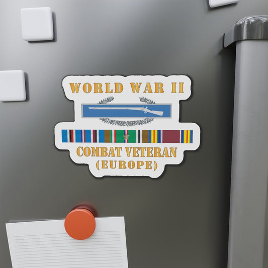 Die-Cut Magnets - Army -  World War II SVC Bar  w CIB - Combat Veteran - Europe X 300