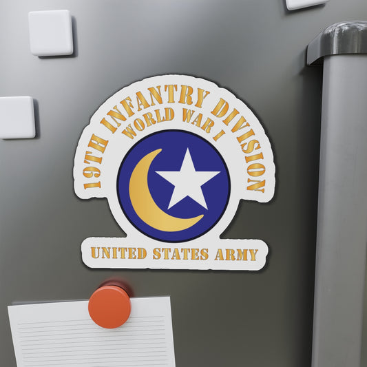 Die-Cut Magnets - Army - SSI - 19th Infantry Division  - WWI - US Army - Moonstar X 300