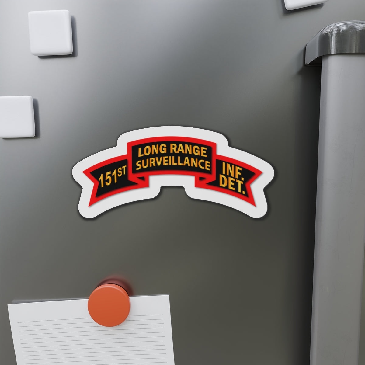 Die-Cut Magnets - SOF - 151st Inf - LRSU Scroll - Surveillance X 300