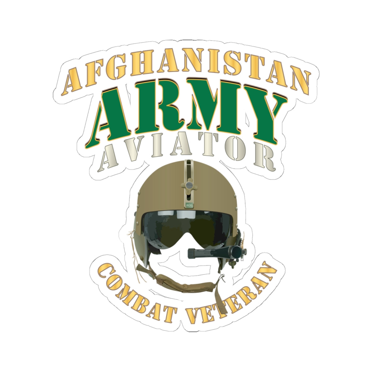 Kiss-Cut Stickers Army - Army - ARMY -  Aviator - Afghanistan War - Combat Vet X 300