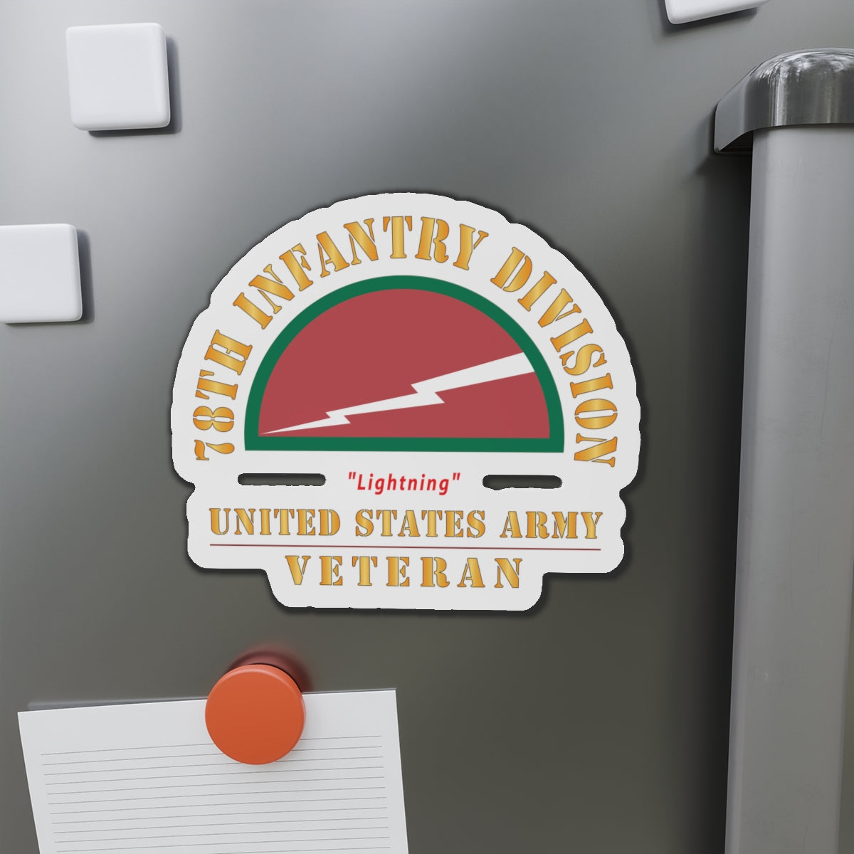 Die-Cut Magnets - Army - SSI - 78th Infantry Division - Lightning - US Army Veteran X 300