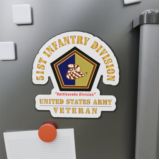 Die-Cut Magnets - Army - SSI - 51st Infantry Division - Rattlesnake Division - US Army Veteran X 300
