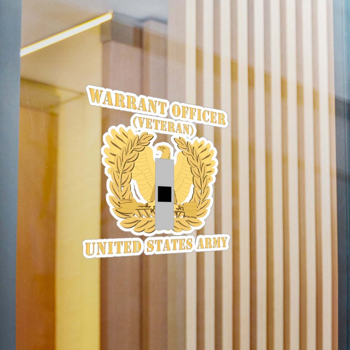 Kiss-Cut Vinyl Decals - Army - Warrant Officer - W01 - Veteran - Flat - Eagle and Bar X 300