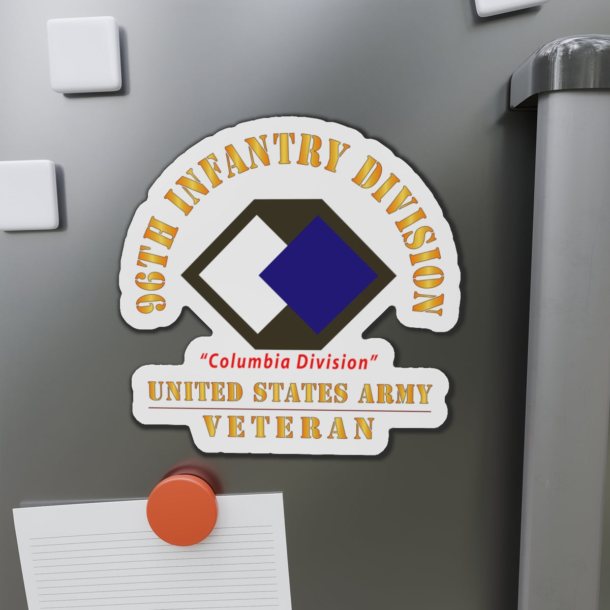 Die-Cut Magnets - Army - SSI - 96th Infantry Division - Columbia Division - US Army Veteran X 300