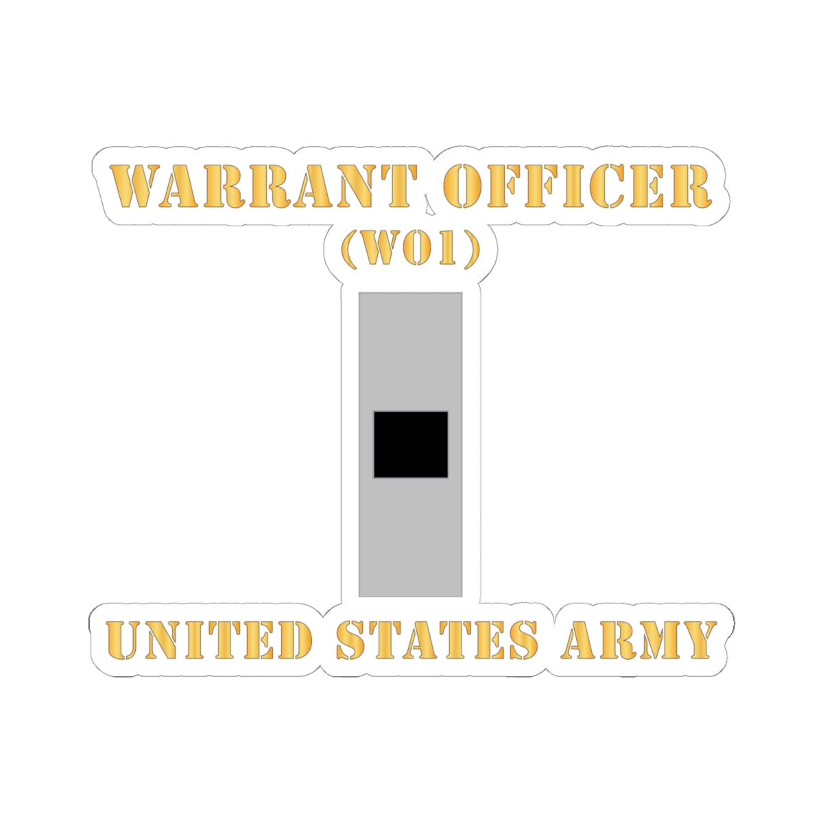 Kiss-Cut Stickers - Army - Warrant Officer - W01 - Flat X 300