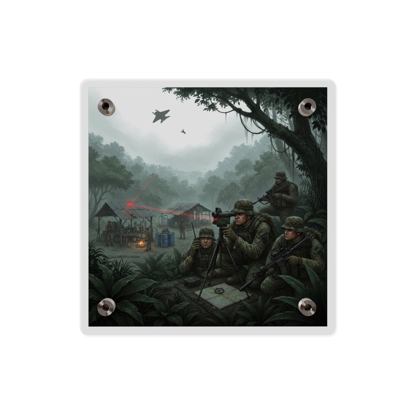 Acrylic Wall Art Panel - SOF Team Hitting a Jungle Drug Lab
