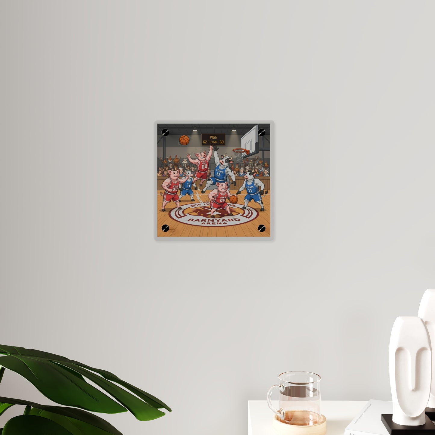 Acrylic Wall Art Panel - Pigs vs Cows