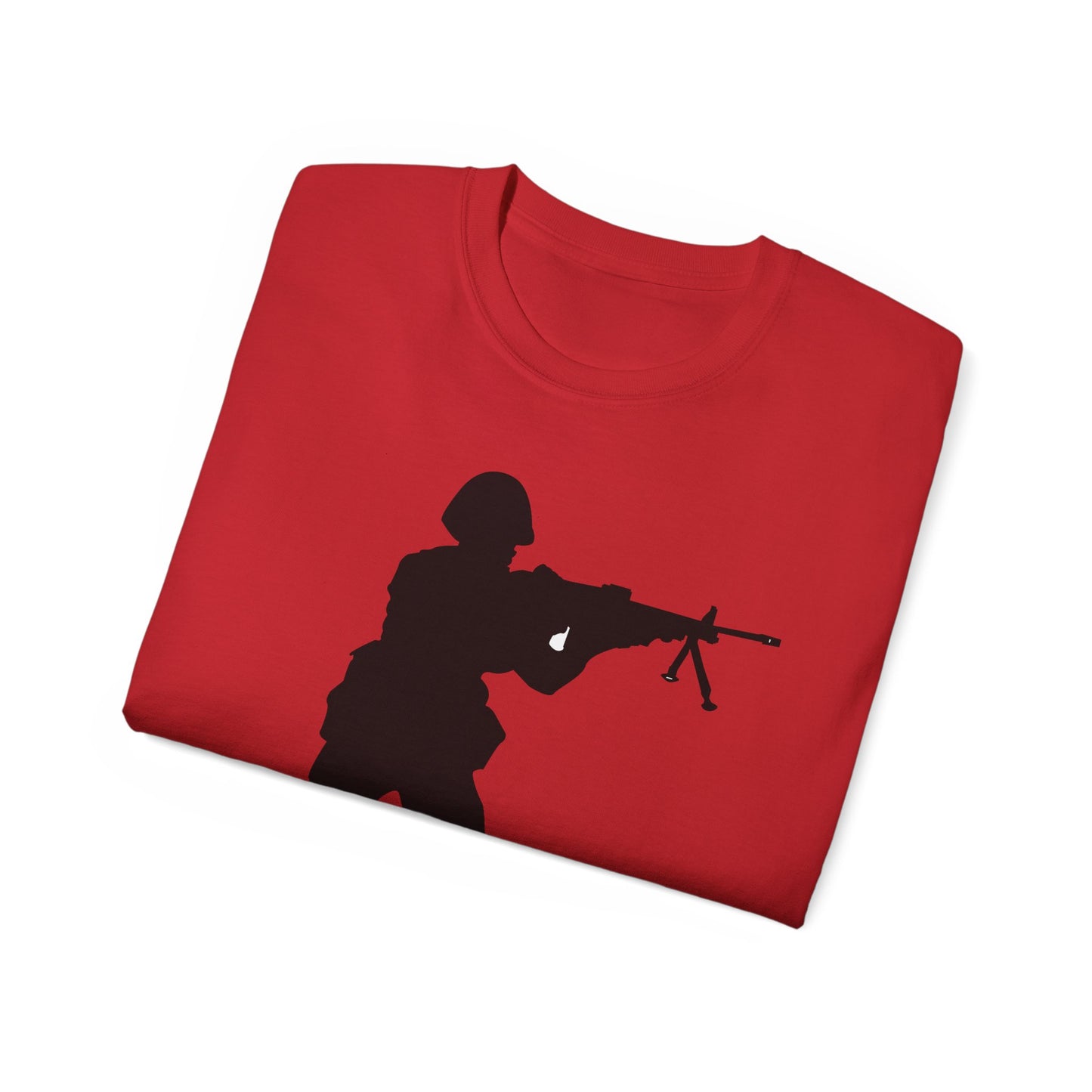 Unisex Ultra Cotton Tee - Army - Soldier - MG Assault - Silhouette X 300