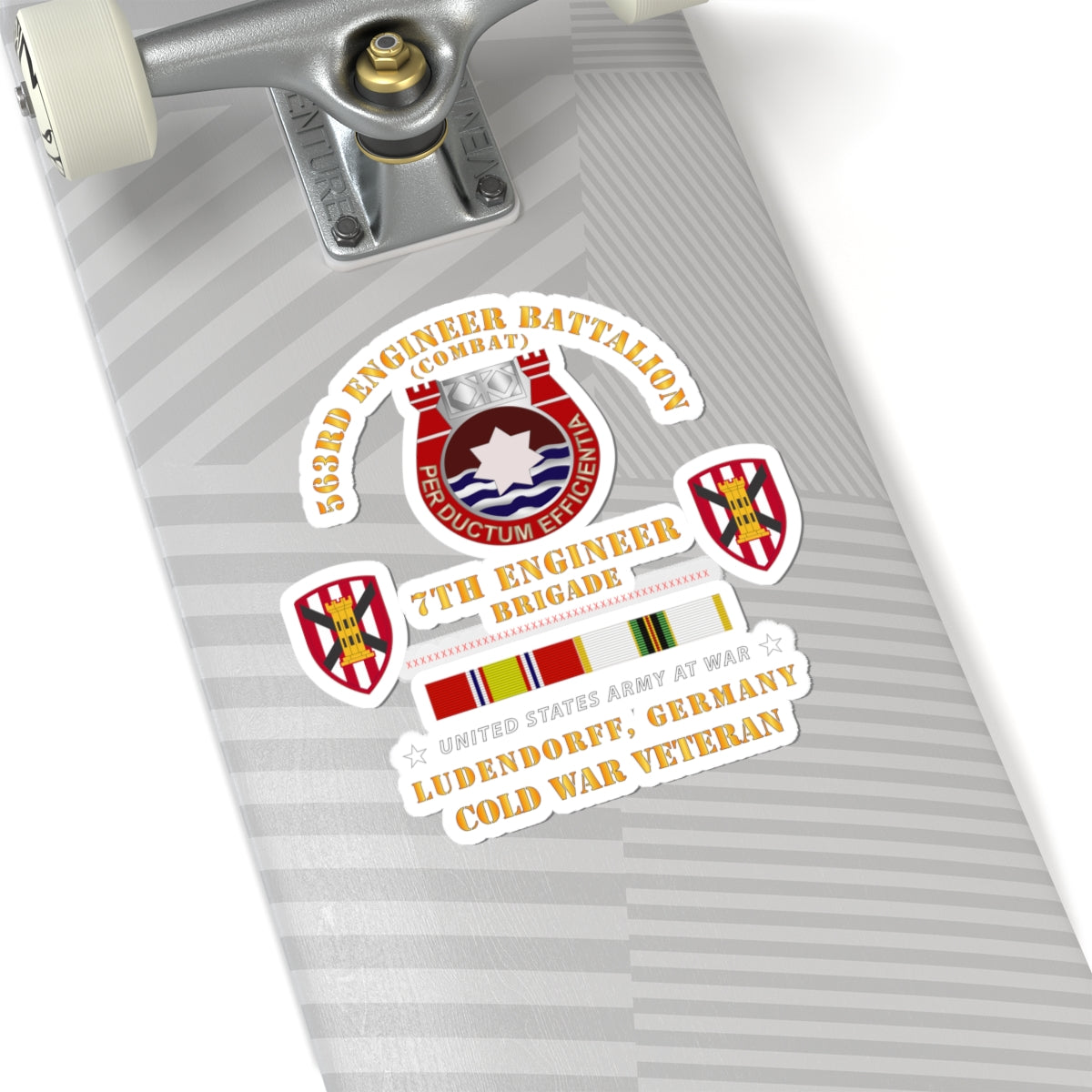 Kiss-Cut Stickers - 563rd Engineer Bn, 7th Eng Bde, Ludendorff, Germany w COLD SVC X 300