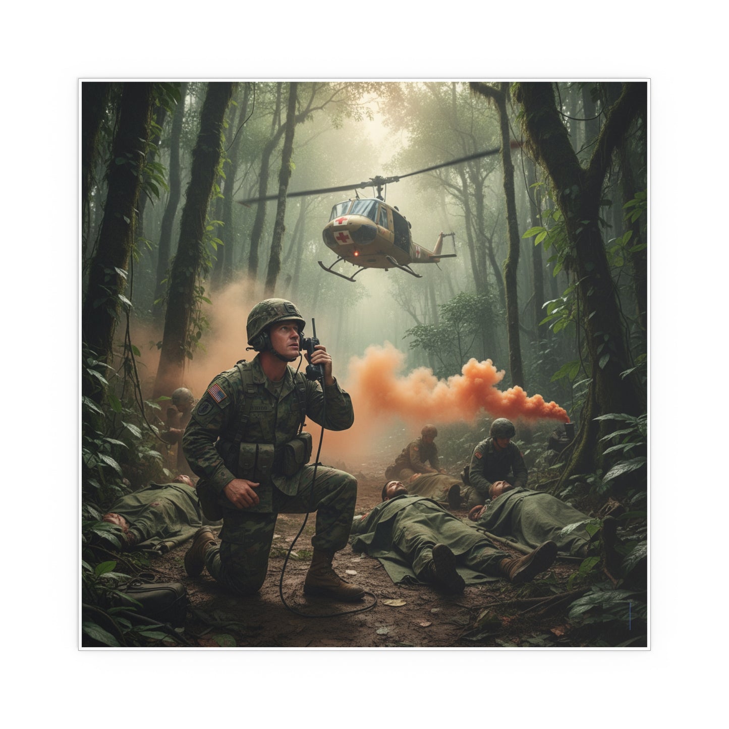 Indoor and Outdoor Silk Posters - Medevac Request - Vietnam