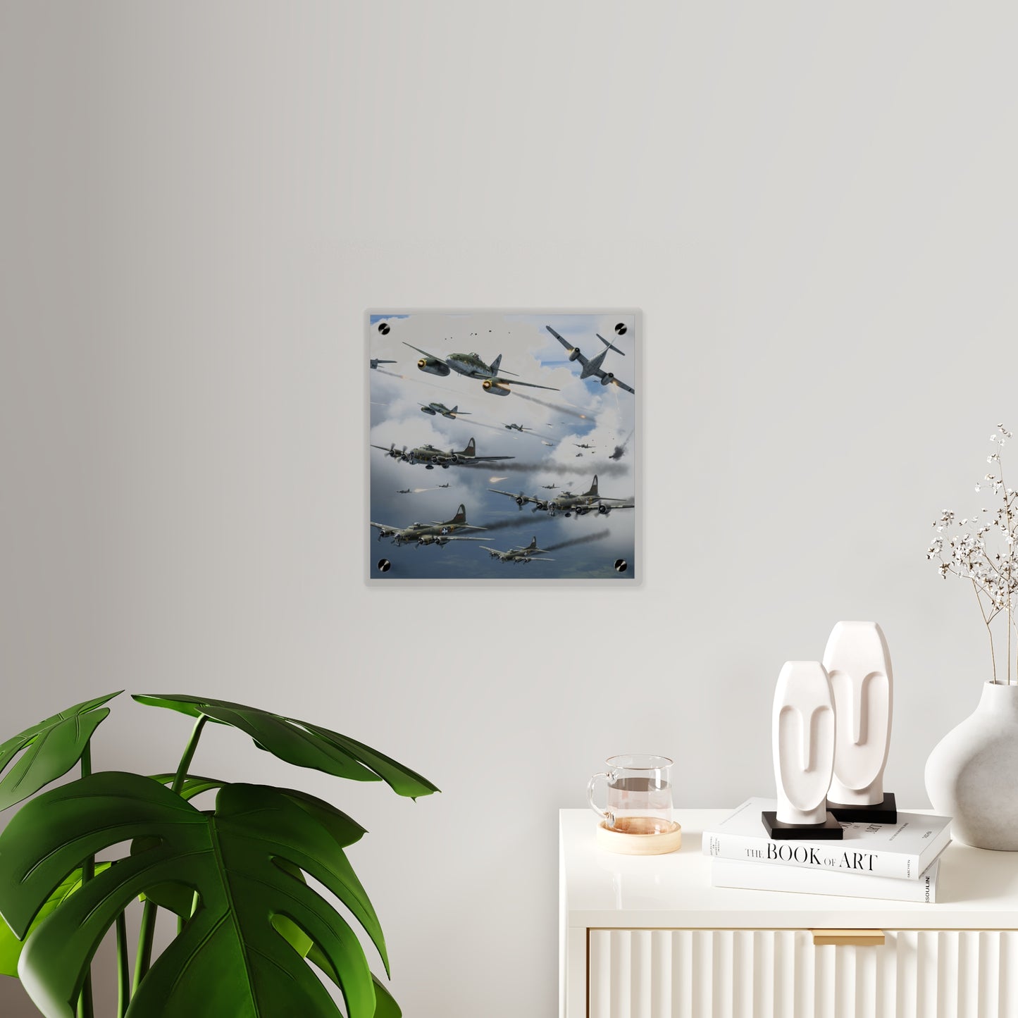Acrylic Wall Art Panel - German jet fighters attacking US bombing formations