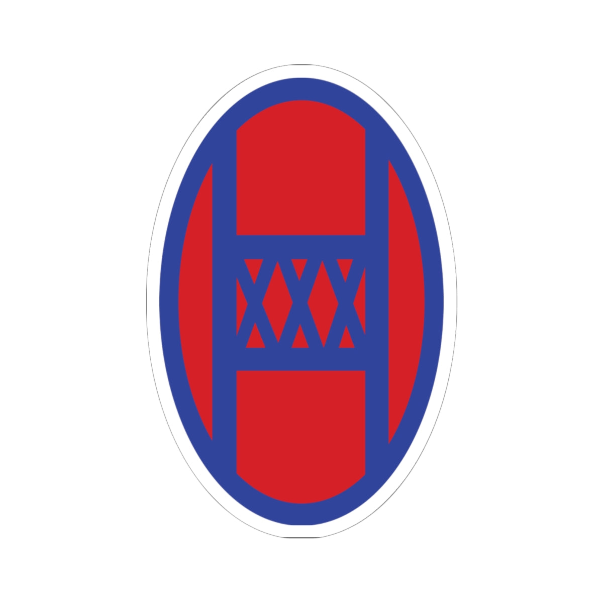 The 30th Infantry Division, nicknamed "Old Hickory" in honor of President Andrew Jackson, was a National Guard unit composed mainly of troops from North Carolina, South Carolina, Georgia, and Tennessee. Its shoulder sleeve insignia (SSI) features an intertwined "O" and "H" on a blue and red background.