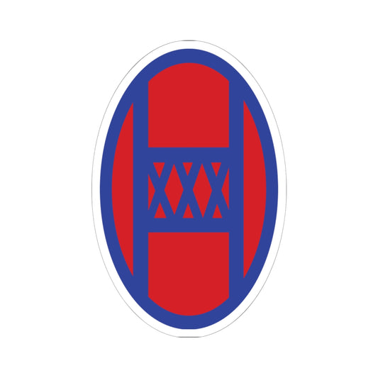 The 30th Infantry Division, nicknamed "Old Hickory" in honor of President Andrew Jackson, was a National Guard unit composed mainly of troops from North Carolina, South Carolina, Georgia, and Tennessee. Its shoulder sleeve insignia (SSI) features an intertwined "O" and "H" on a blue and red background.