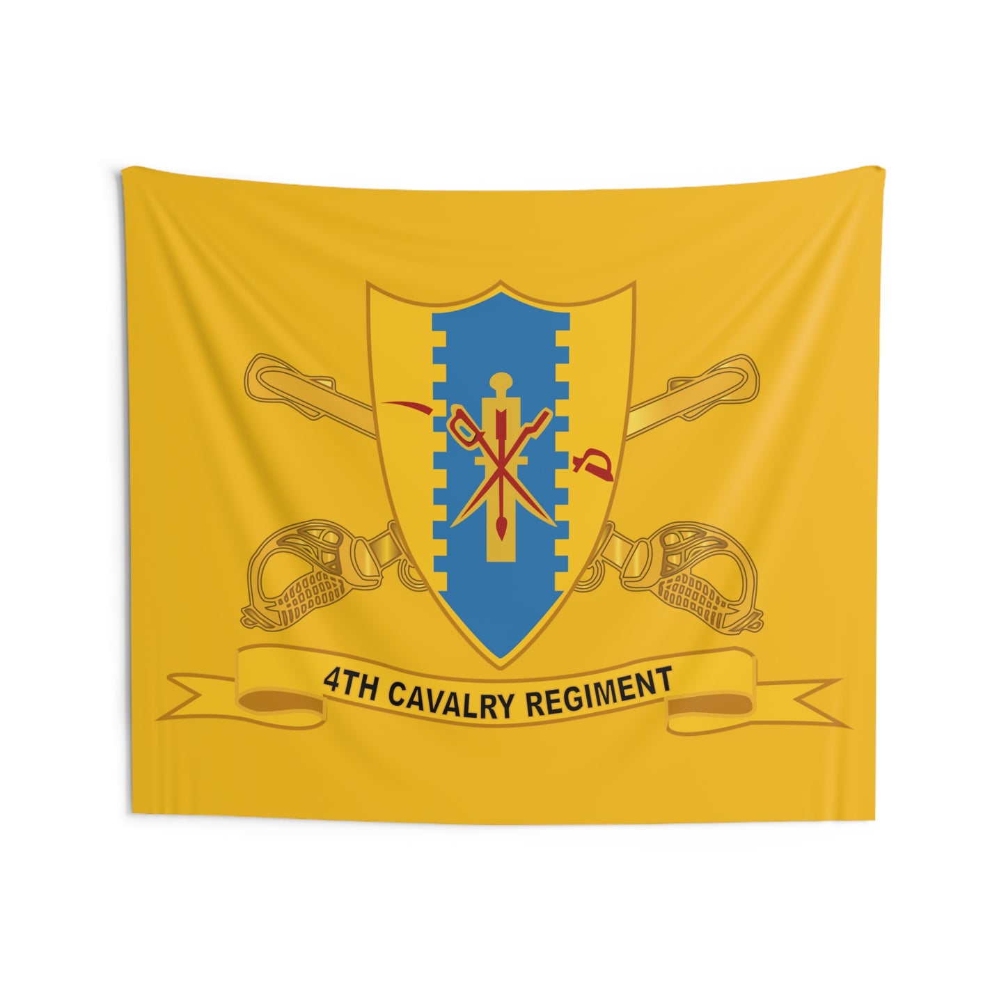 Indoor Wall Tapestry - Army - 4th Cavalry Regiment w Br - Ribbon