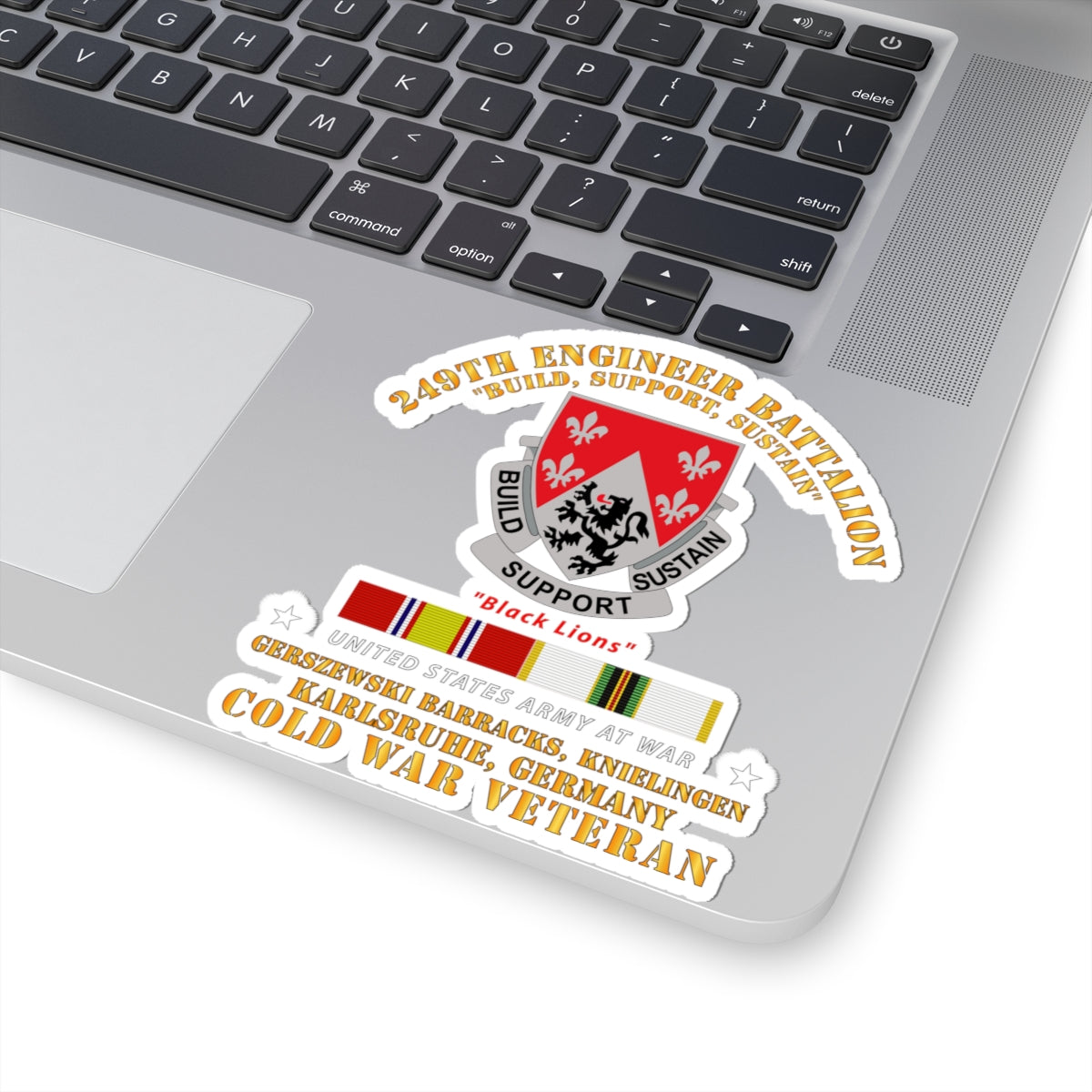 Kiss-Cut Stickers - 249th Engineer Bn - Karlsruhe, Germany w COLD SVC
