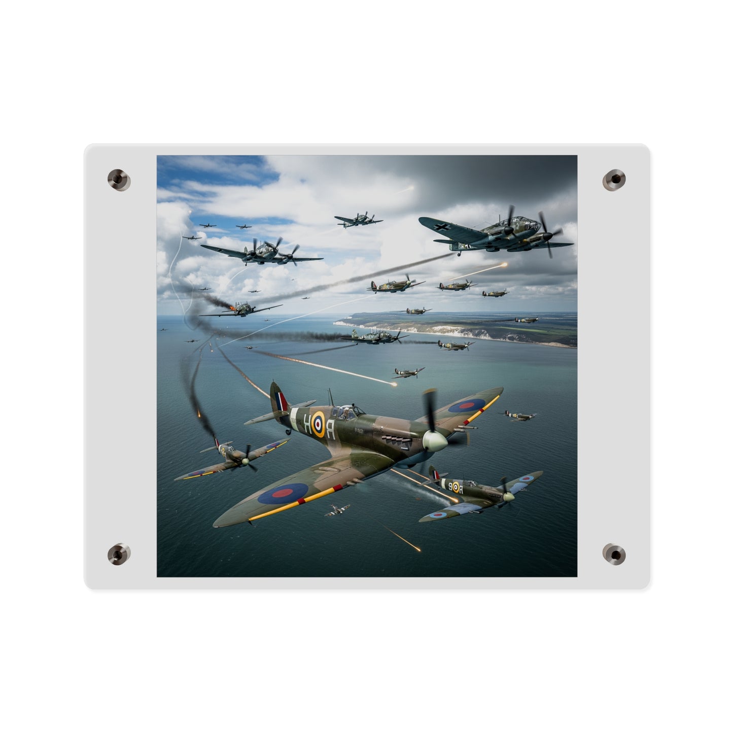 Acrylic Wall Art Panel - British and German aircraft during the Battle of Britain