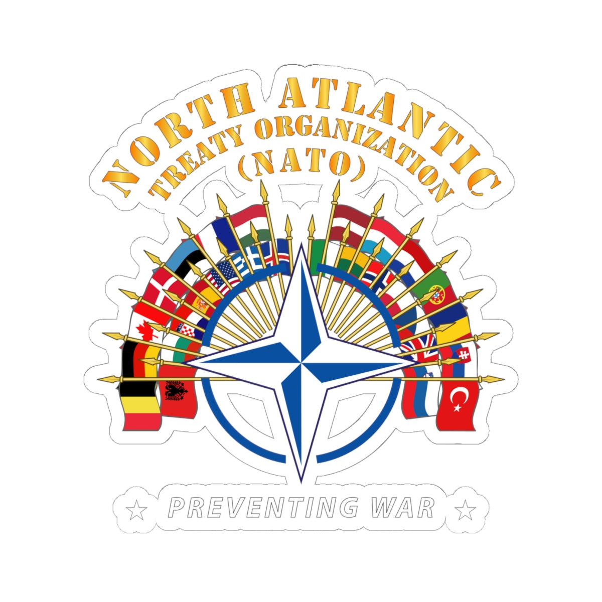 Kiss-Cut Stickers - NATO - Preventing War X 300