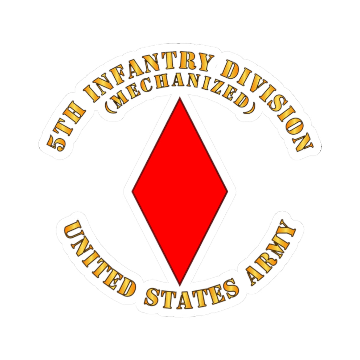Kiss-Cut Stickers - 5th Infantry Division - US Army