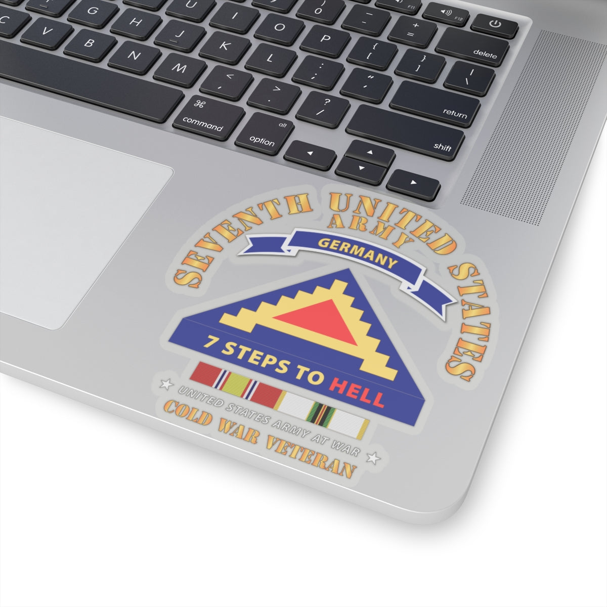 Kiss-Cut Stickers - 7th Unites States Army - 7 Steps to Hell w Germany Tab - SS w COLD WAR SVC X 300