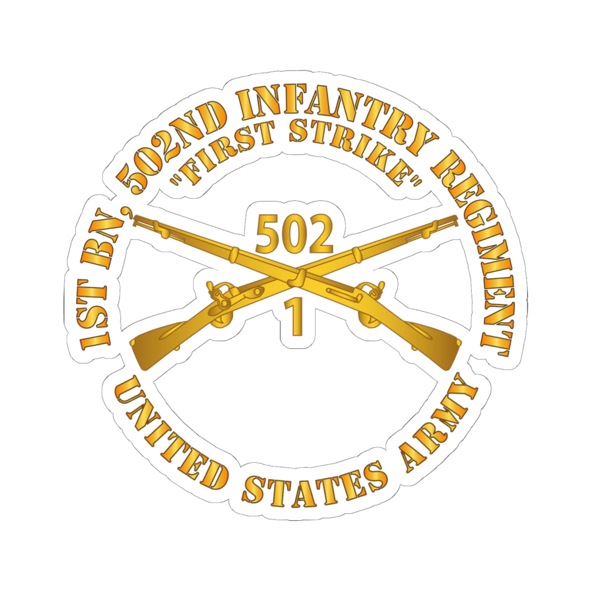 Kiss-Cut Stickers - 1st Bn 502nd Infantry Regt - First Strike - Infantry Br