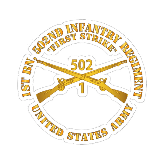 Kiss-Cut Stickers - 1st Bn 502nd Infantry Regt - First Strike - Infantry Br