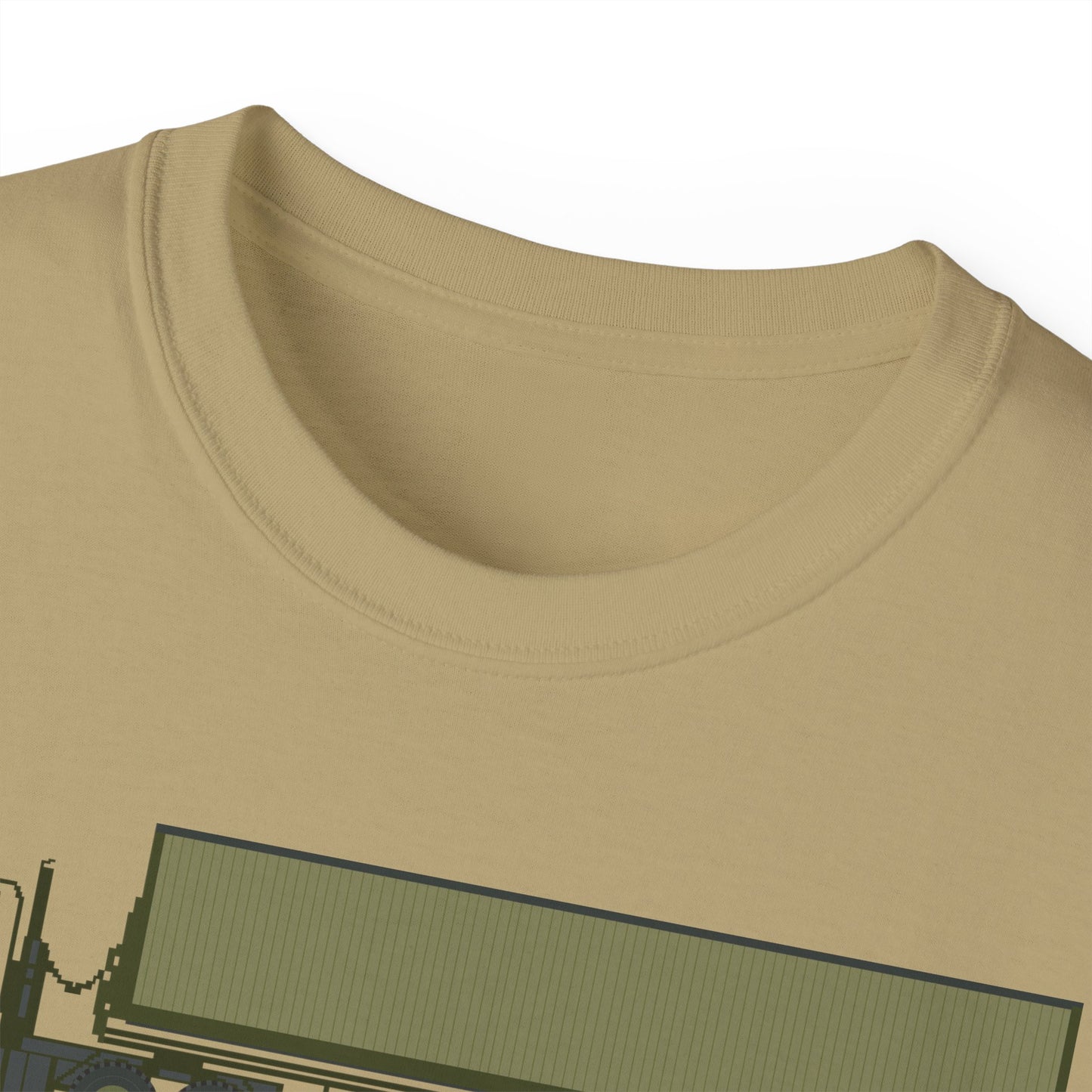 Unisex Ultra Cotton Tee - Vehicle - M915 Tractor with M872 - 40 Ft Container - Side X 300