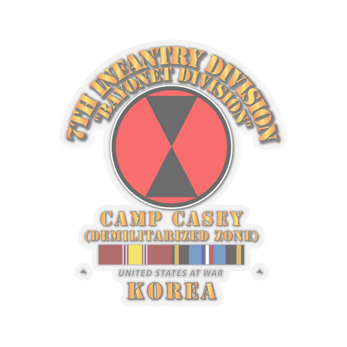 Kiss-Cut Stickers - 7th Infantry Division - Korea - Cp Casey w SVC