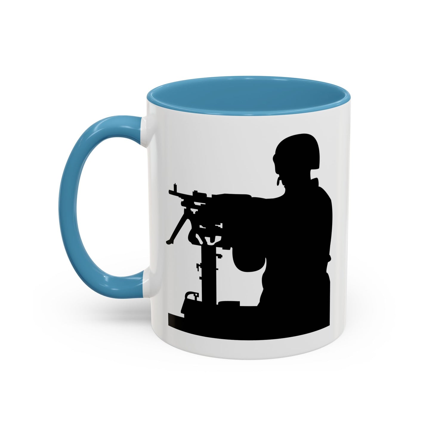 Accent Coffee Mug (11oz & 15oz) - Army - Soldier - MG Vehicle Mounted - Silhouette X 300