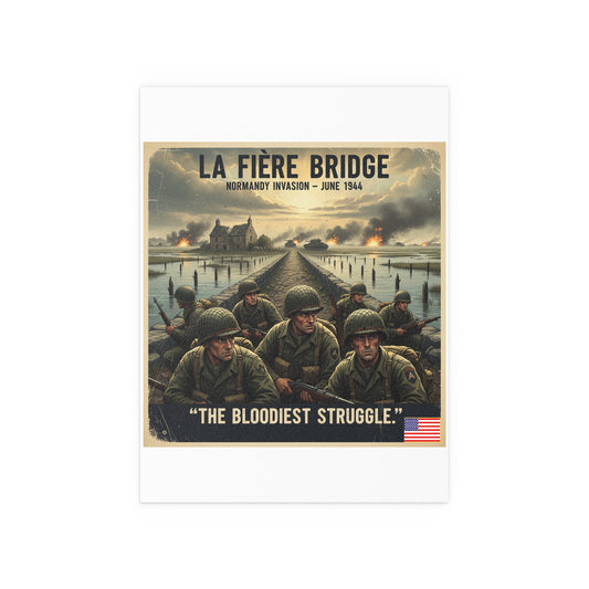 Indoor and Outdoor Silk Posters - 82nd Airborne at the La Fière Bridge