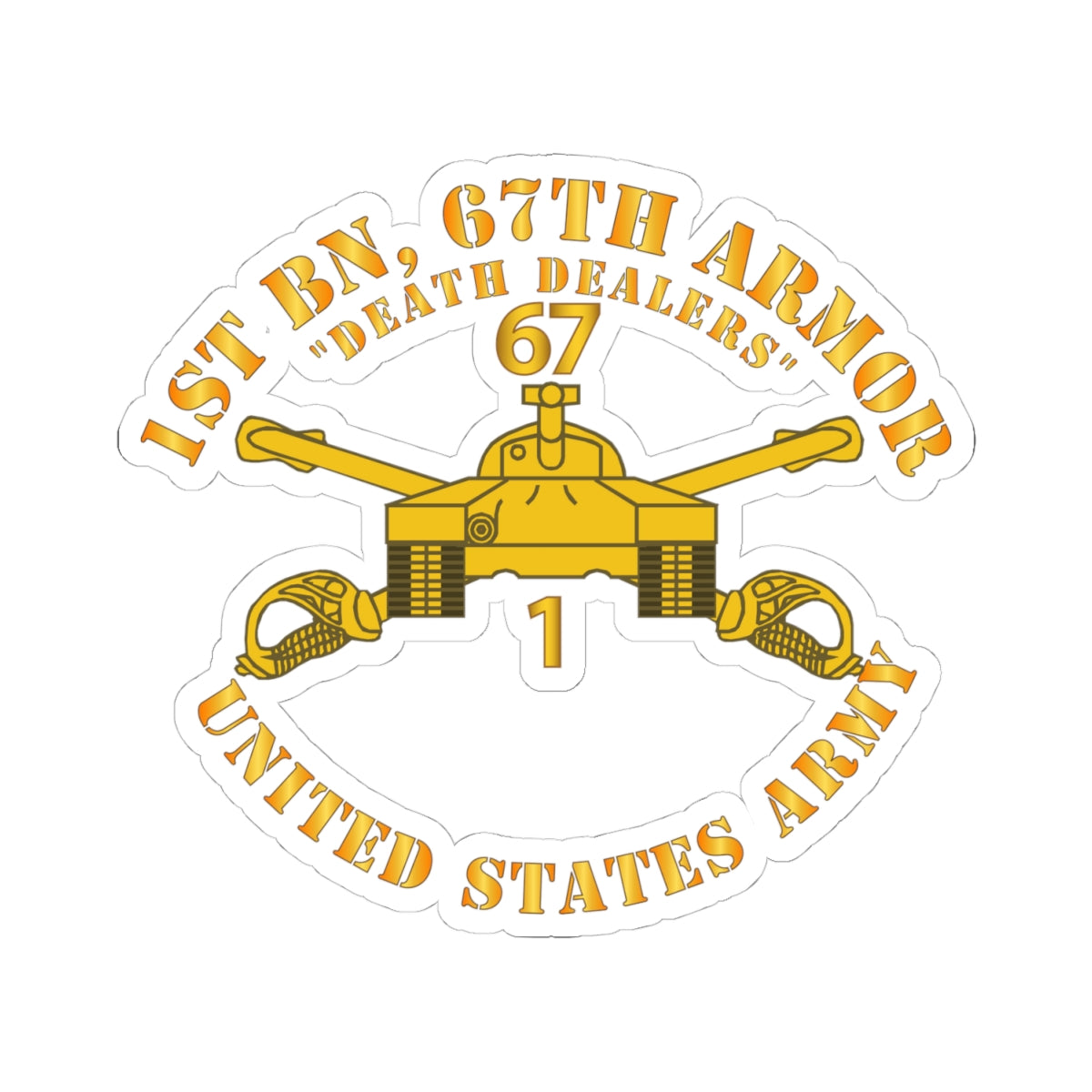 Kiss-Cut Stickers - 1st Bn 67th Armor - Armor Branch