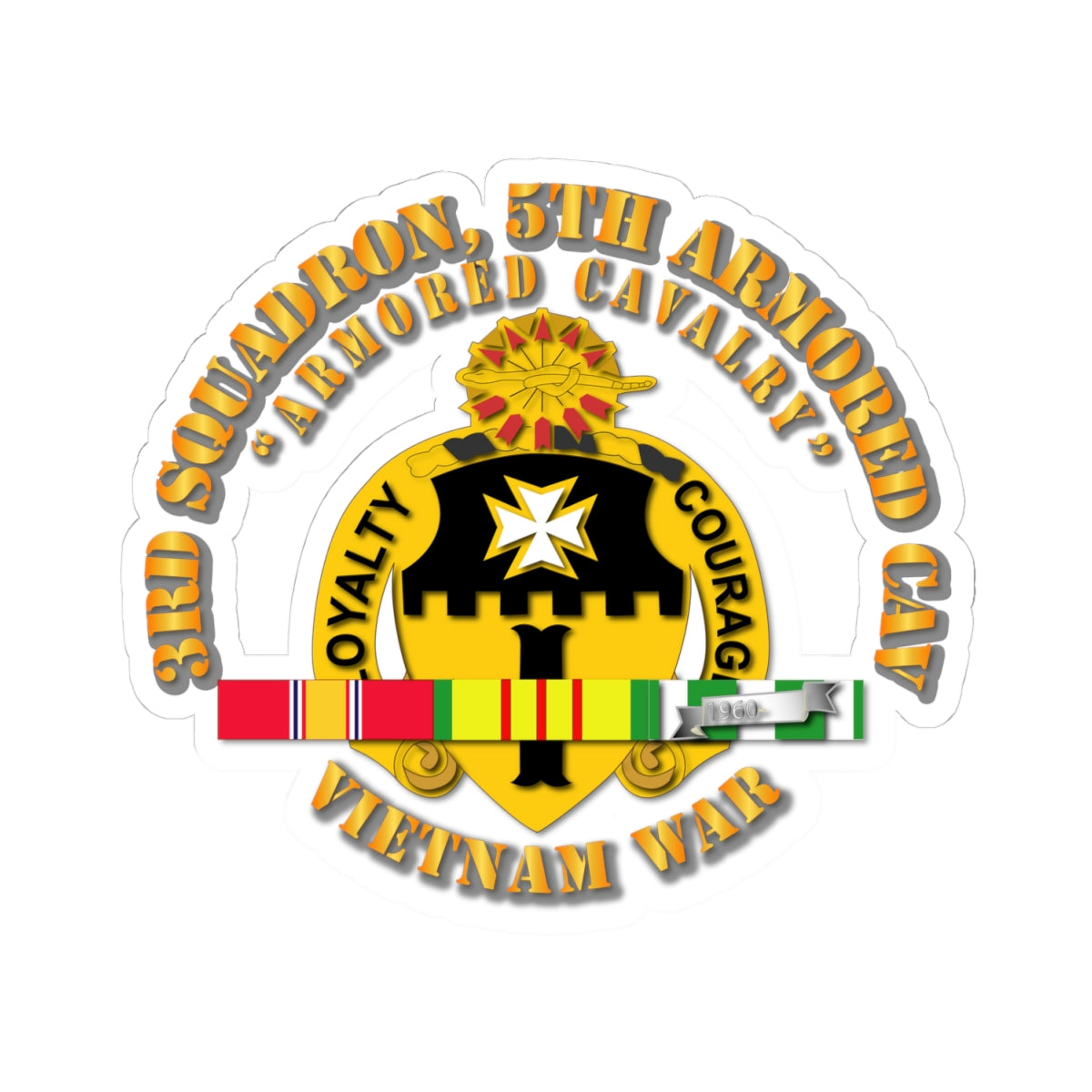 Kiss-Cut Stickers - 3rd Squadron, 5th Armored Cav w SVC