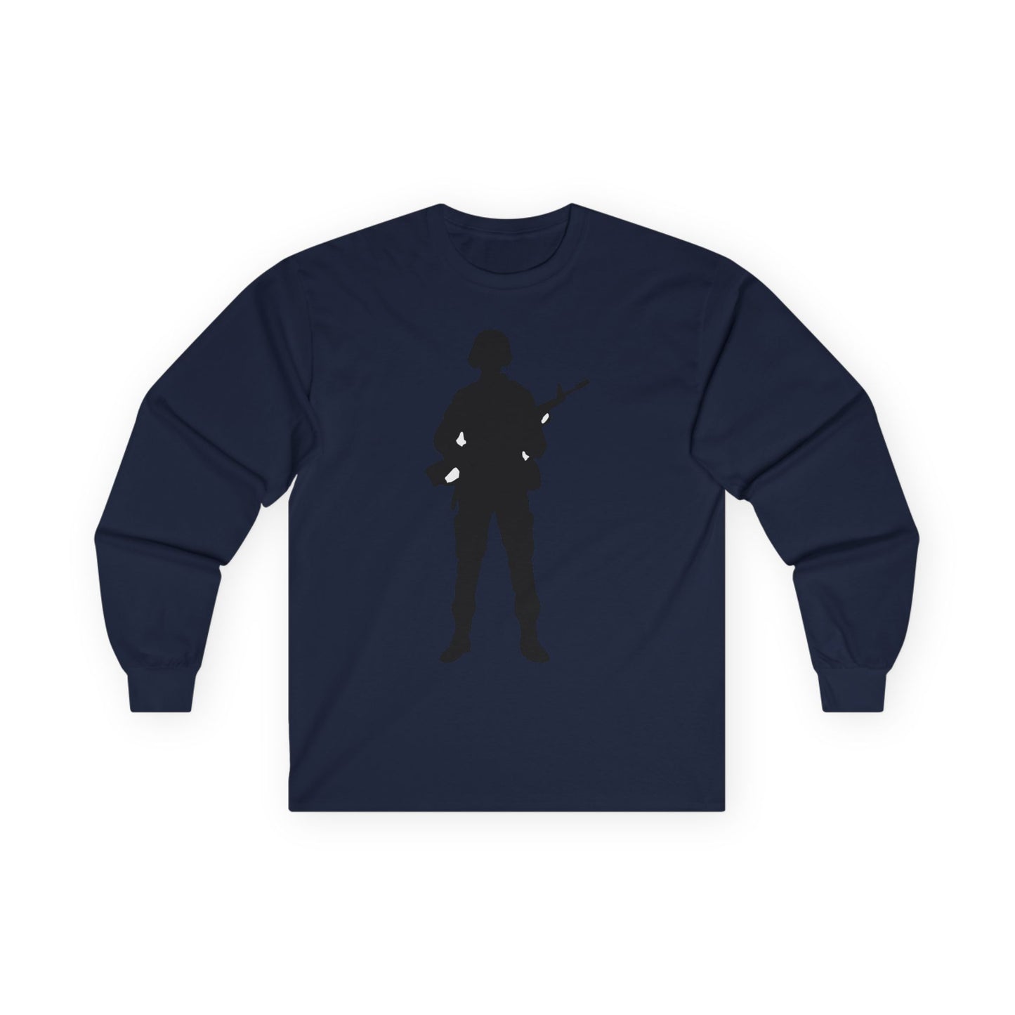 Unisex Ultra Cotton Long Sleeve Tee - Army - Soldier - Silhouette X 300