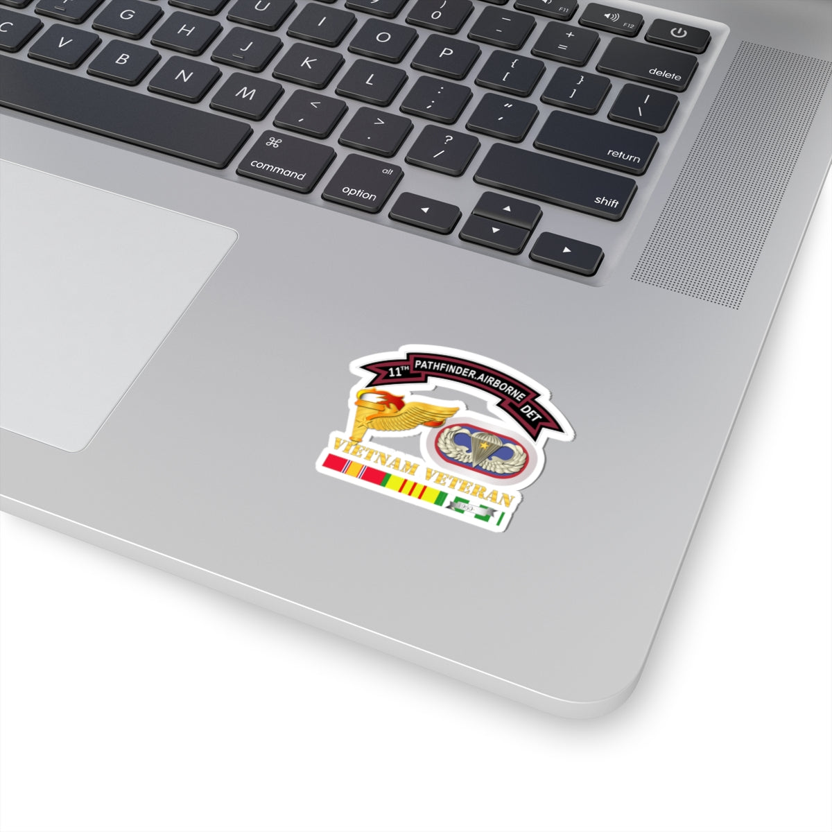 Kiss-Cut Stickers - 11th Pathfinder Det - VN Vet w Abn Badge Cbt Star PathFinder
