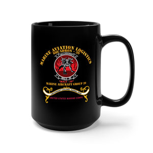 Black Mug 15oz - USMC - Marine Aviation Logistics Squadron 39 - MALS 39 - Kidd