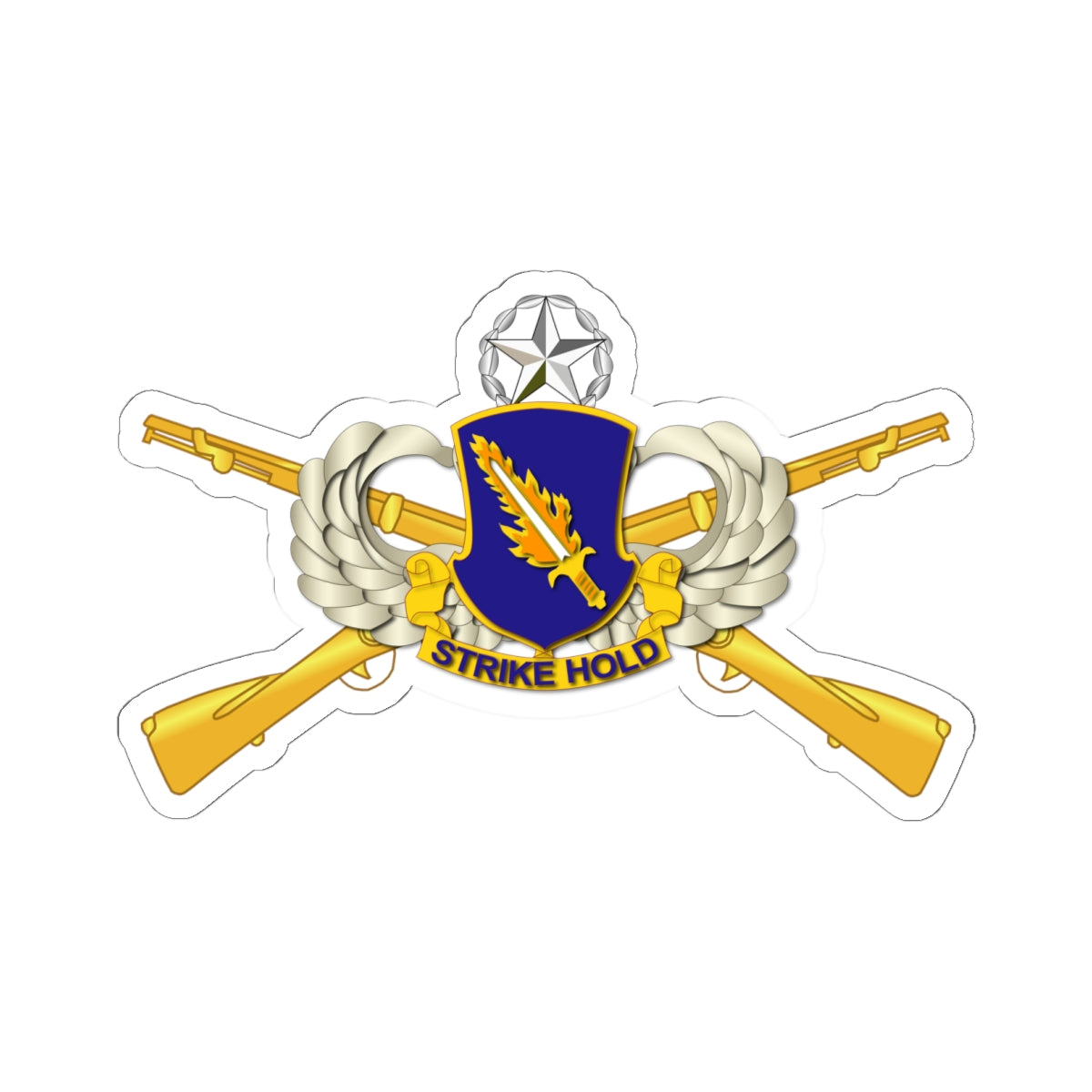 Kiss-Cut Stickers - Airborne Badge - 504th Infantry Regiment w Br - Mstr - No Tx X 300