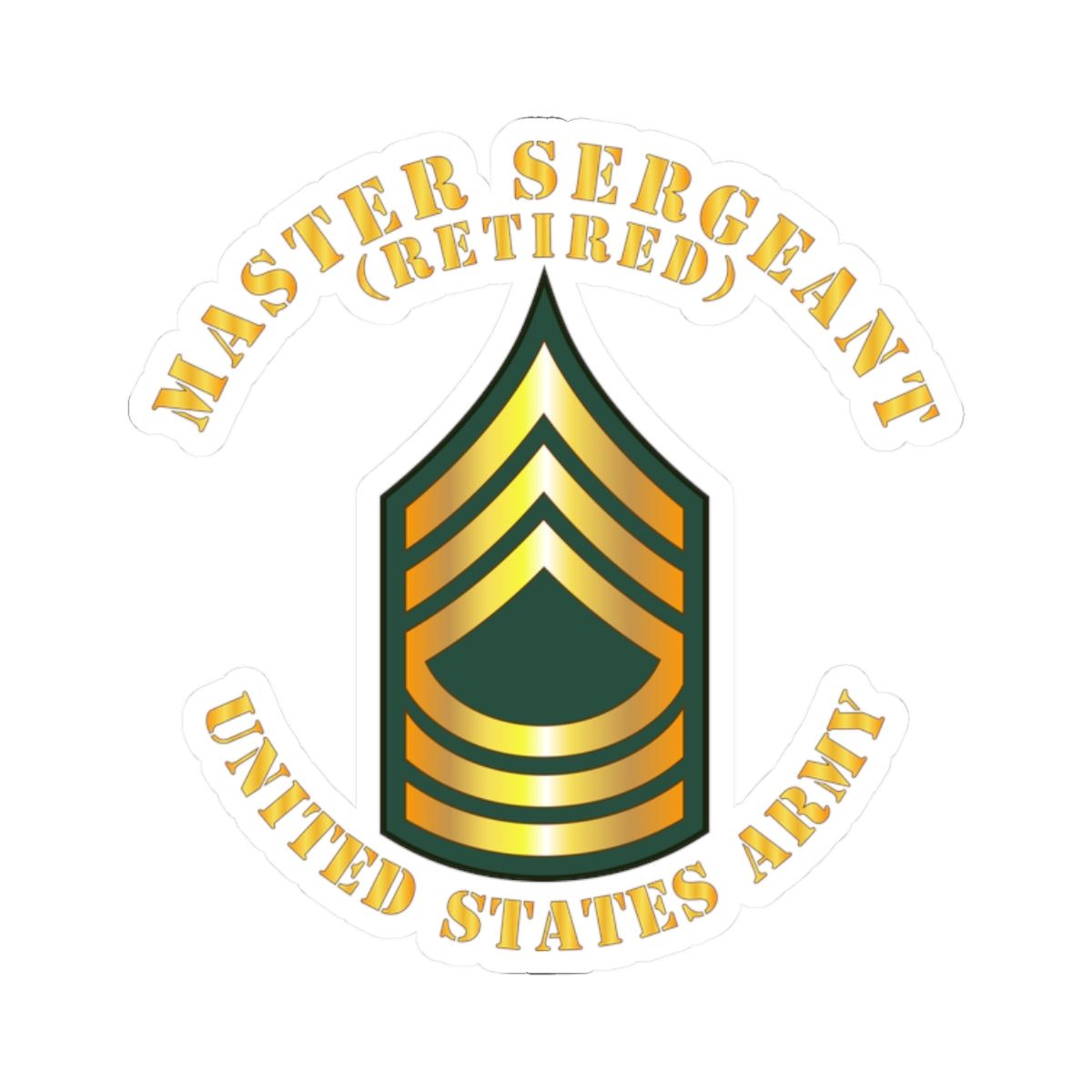 Kiss-Cut Stickers - Master Sergeant - MSG - Retired
