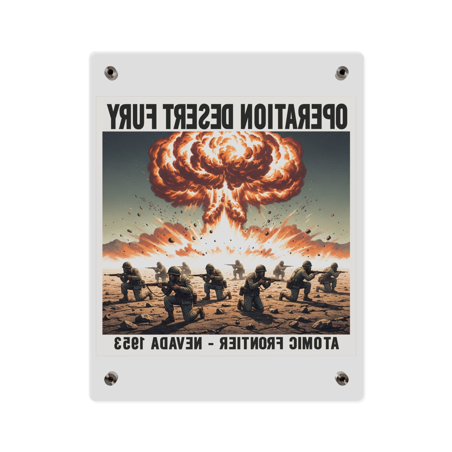 Acrylic Wall Art Panel - Atomic Testing in Nevada Desert Operation Fury