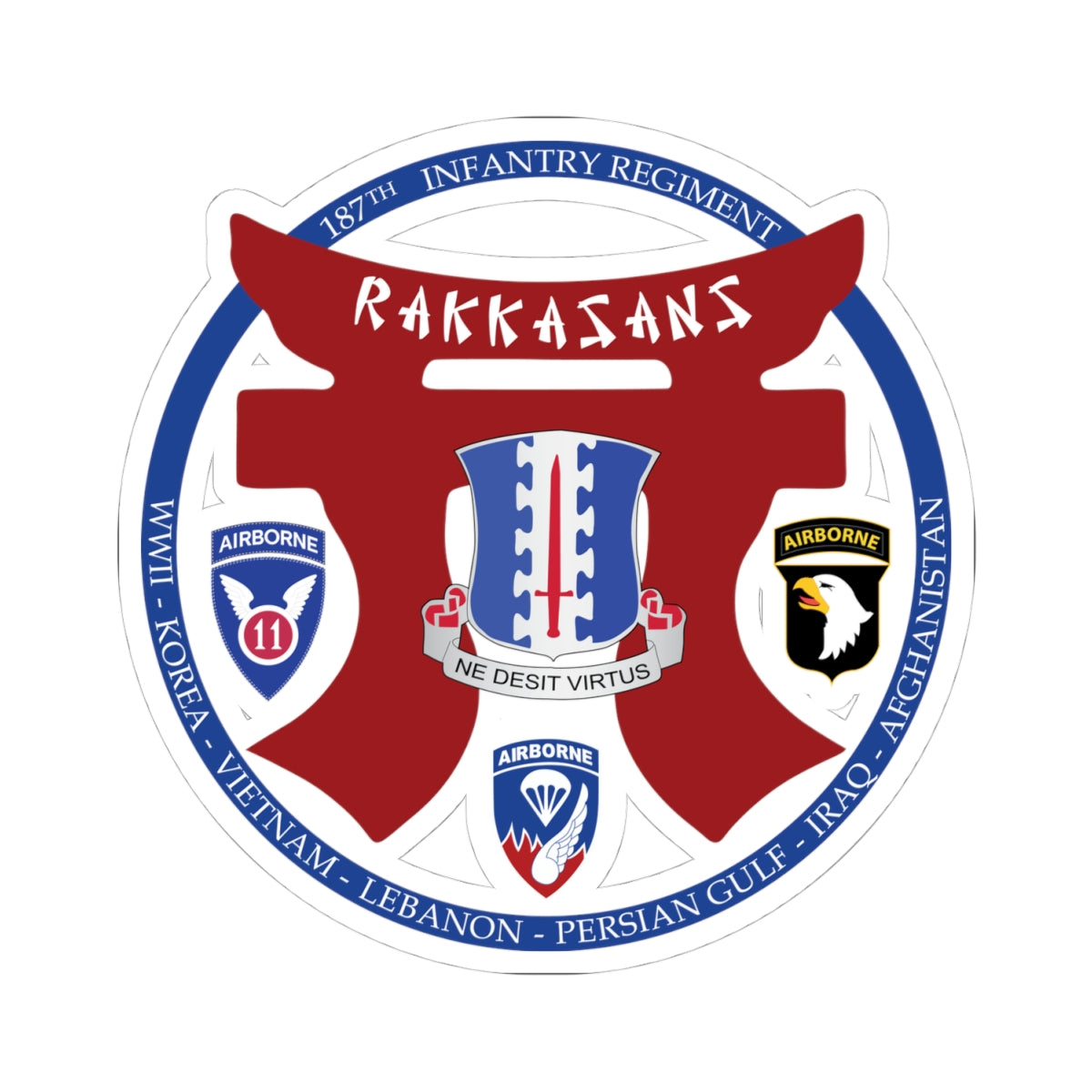 Kiss-Cut Stickers - 187th INF Regiment - Rakkasans