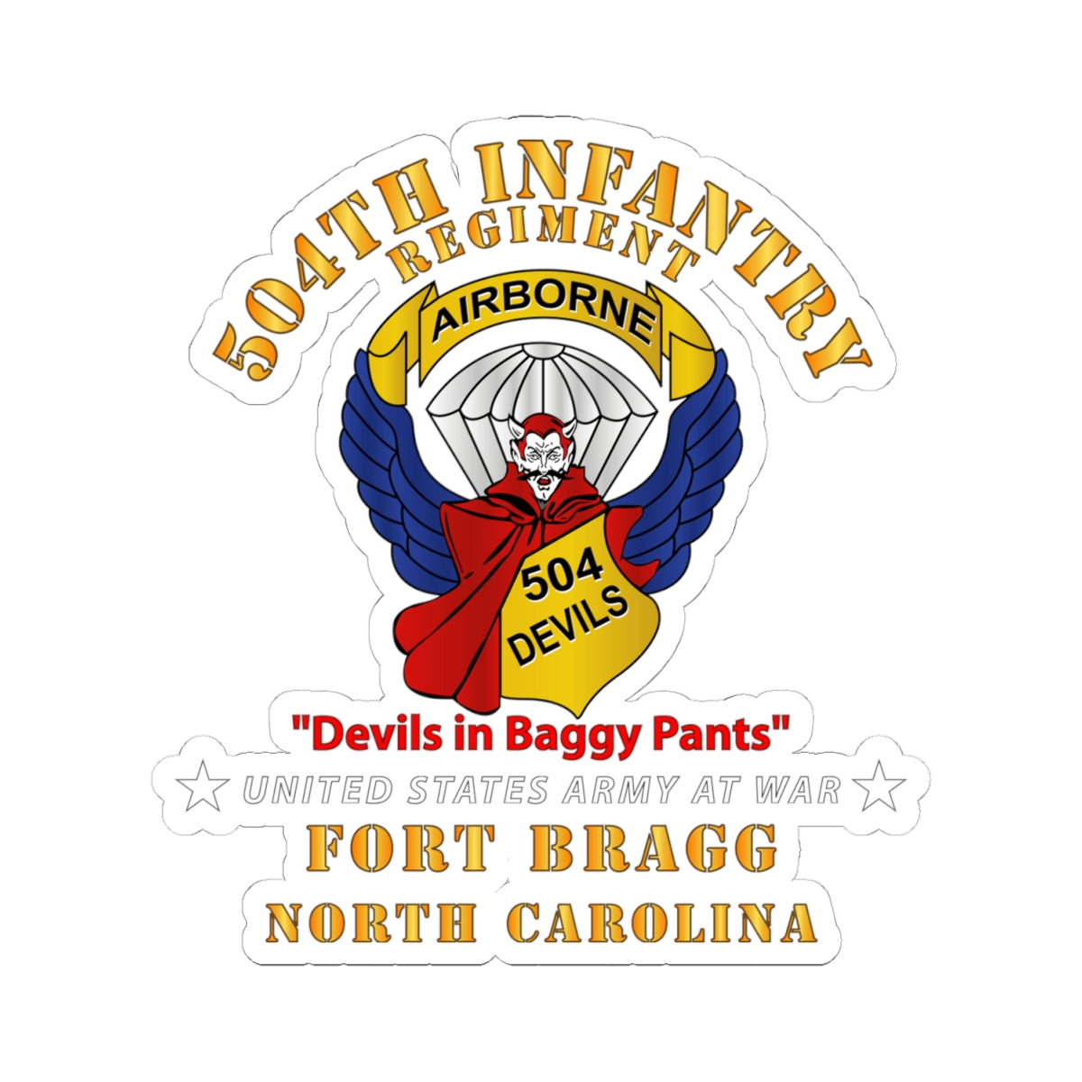 Kiss-Cut Stickers - 504th Infantry Regiment - Devils - FBNC