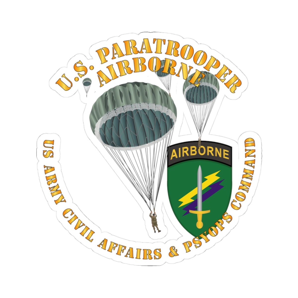 Kiss-Cut Stickers - US Paratrooper - USACAPOC