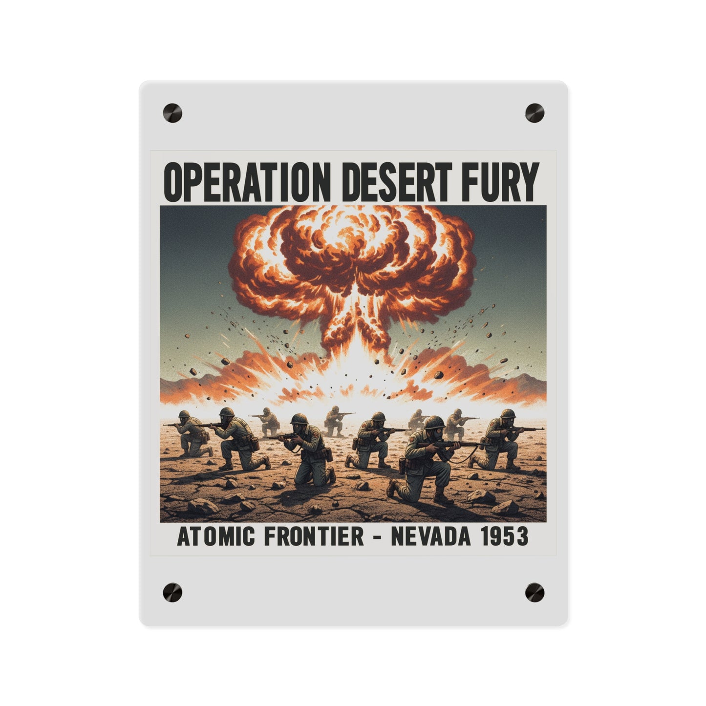 Acrylic Wall Art Panel - Atomic Testing in Nevada Desert Operation Fury