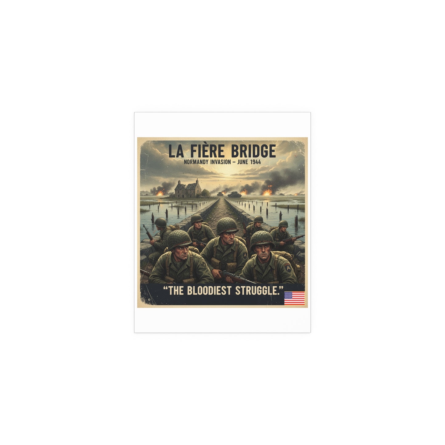 Indoor and Outdoor Silk Posters - 82nd Airborne at the La Fière Bridge