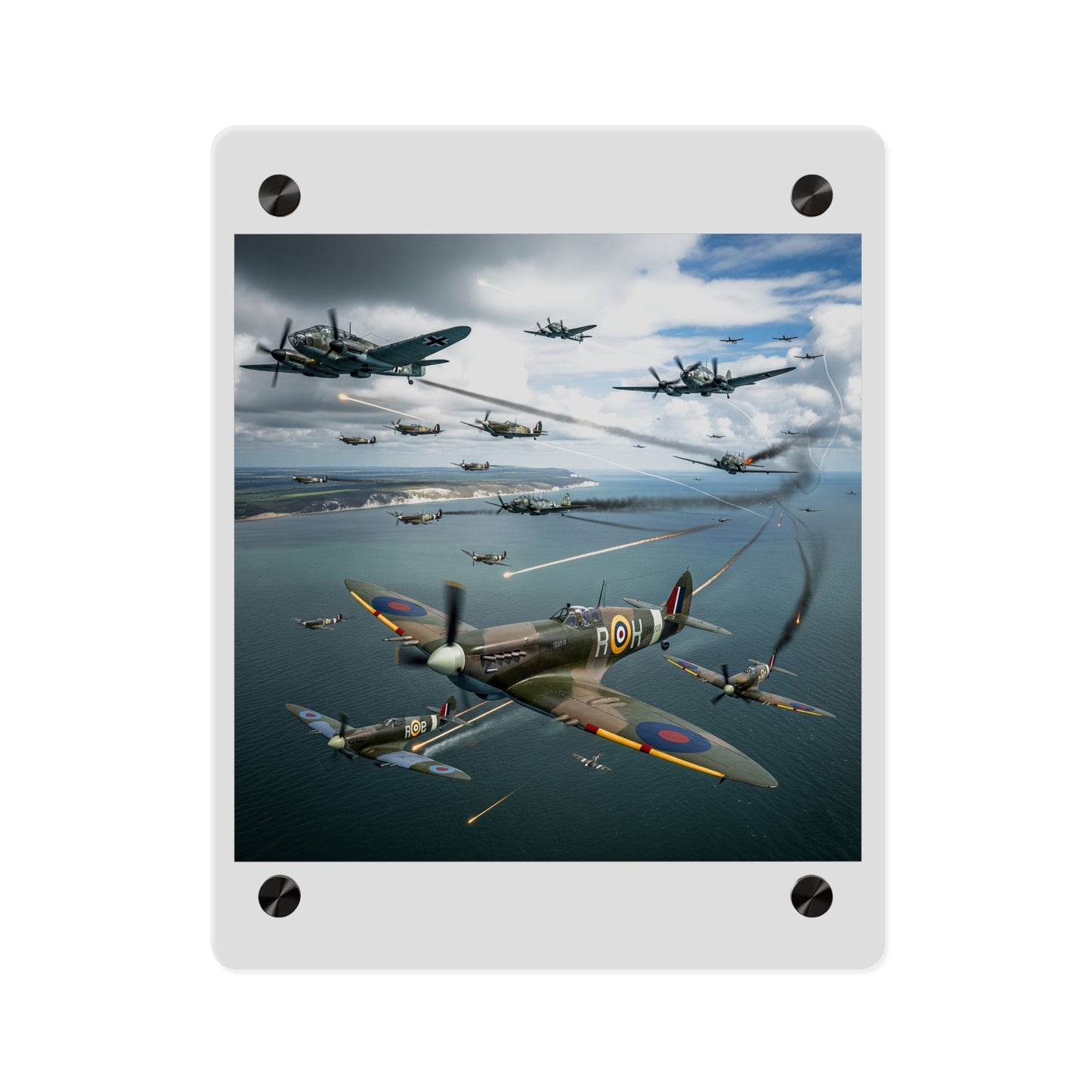 Acrylic Wall Art Panel - British and German aircraft during the Battle of Britain