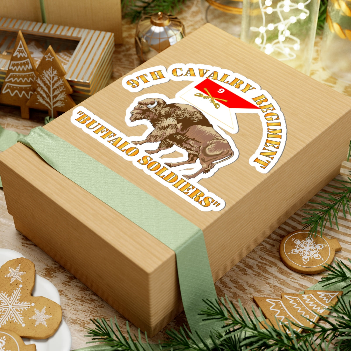 Kiss-Cut Stickers - 9th Cavalry Regiment - Buffalo Soldiers w 9th Cav Guidon