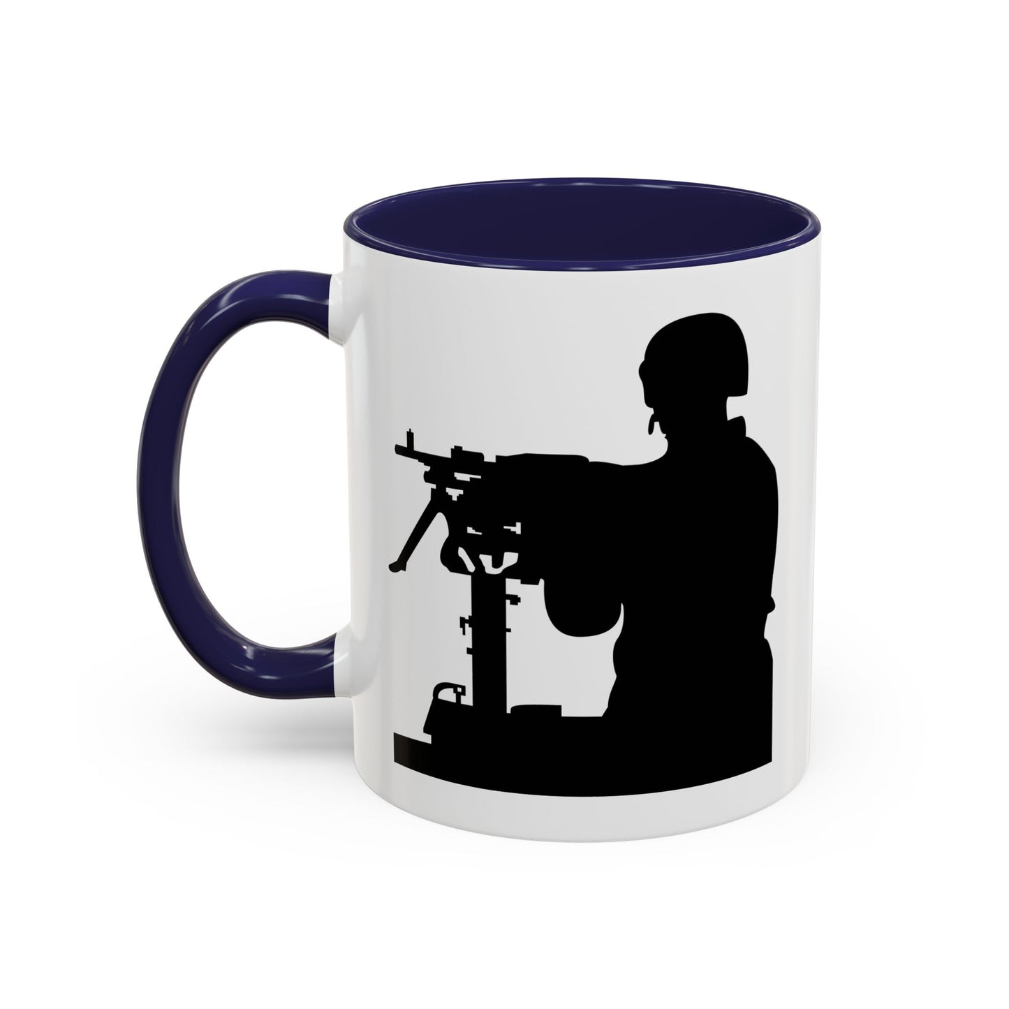 Accent Coffee Mug (11oz & 15oz) - Army - Soldier - MG Vehicle Mounted - Silhouette X 300