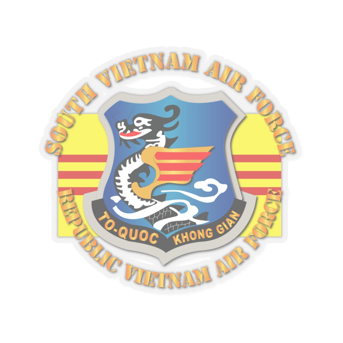 Kiss-Cut Stickers - SVAF - South Vietnam Air Force w Flag Txt